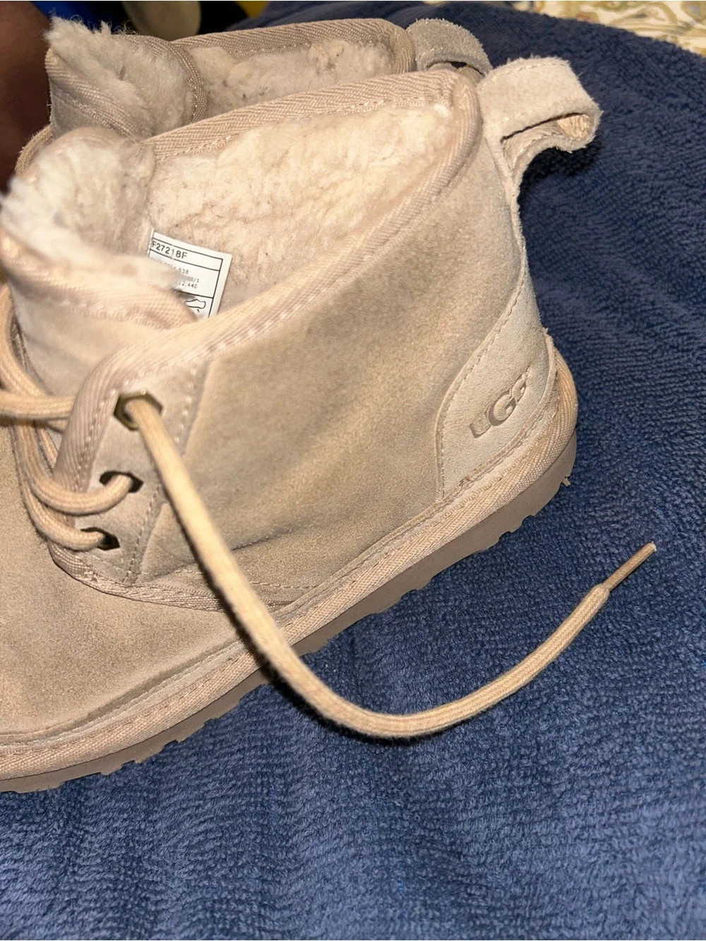 UGG Kids Beige Suede Lace-Up Booties
